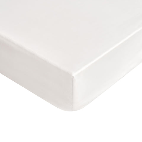 Bianco Perla Lenzuola sotto un posto e mezzo in cotone "Onice" 200x290 cm