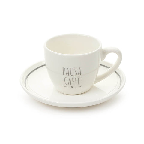 Nuvole di Stoffa Tazza da caffè in porcellana con dedica "My Home" 80 ml 2 varianti(1pz)
