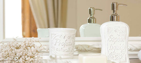 VIRGINIA CASA Dispenser liquid soap dispenser in white ceramic BATHROOM h15 cm