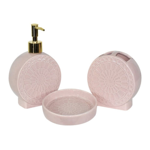 PREZIOSA LUXURY Set of 3 pink bathroom accessories BA.0001.ROSA