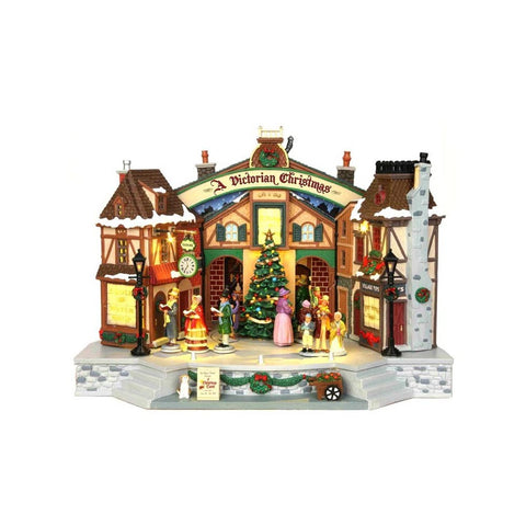 LEMAX Edificio illuminato A Christmas Carol Play costruisci il tuo villaggio in porcellana