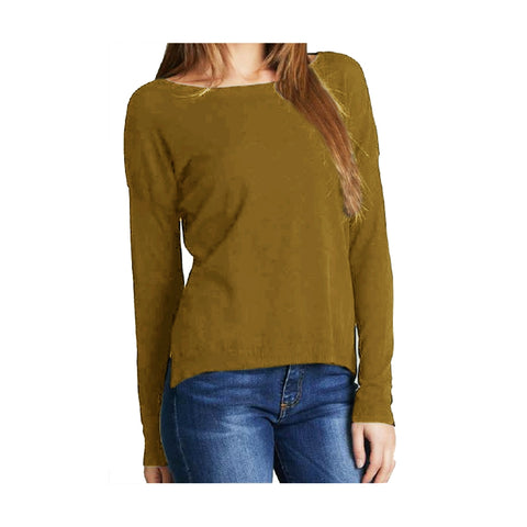 VICOLO TRIVELLI Long-sleeved straight-neck beige sweater
