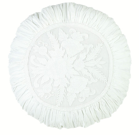 BLANC MARICLO' Coussin décoratif rond blanc 45x45 cm a29419