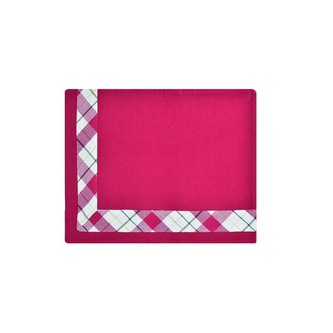 PREZIOSA LUXURY Set of 2 placemats red doilies with tartan border 33×48