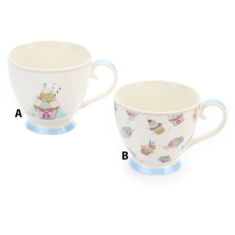 FABRIC CLOUDS Breakfast cup with handle CUPCAKE 2 cupcake variants 445 ml