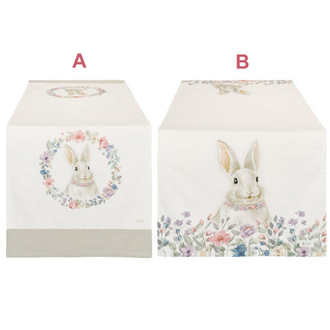 Clouds of Fabric Easter runner in cotton "Bunny" 50×150 cm 2 variants (1pc)
