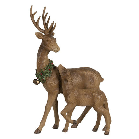 CLAYRE E EEF Christmas decoration Wood effect brown reindeer decoration 25x12x26 cm