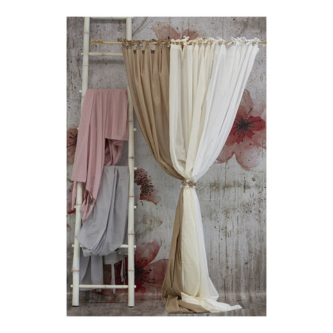 L'ATELIER 17 Cotton opaque bedroom or kitchen window curtain, Nuage Collection, Shabby Chic 5 variants 140x290 cm