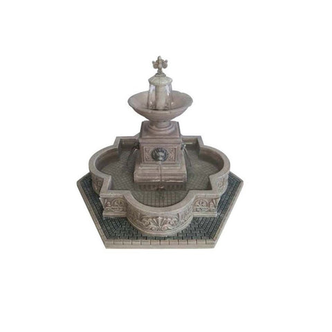 LEMAX square fountain with water build your own village 64061