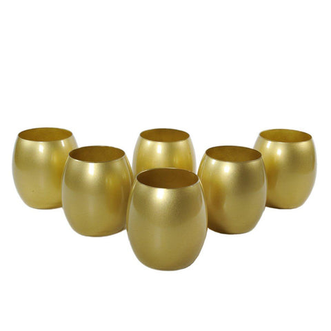 Fade Set of 6 glasses in satin gold glass "KRISTOFF" 530 ml