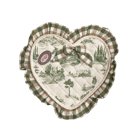 BLANC MARICLO' Set 2 placemats with heart LO SPEZIALE cotton 2 variants 45x45 cm
