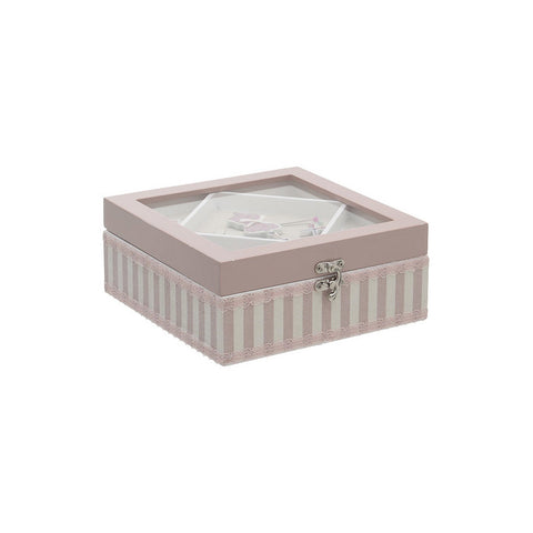 INART Pink wood sewing box 20x20x9 cm 3-70-874-0007