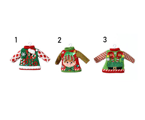 Pulls de décoration de Noël VETUR avec des lutins à accrocher au sapin 3 variantes 15cm