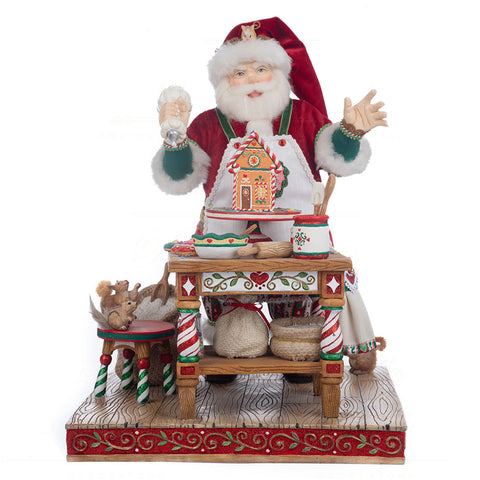 GOODWILL Figurine de Noël Père Noël pâtissier en résine