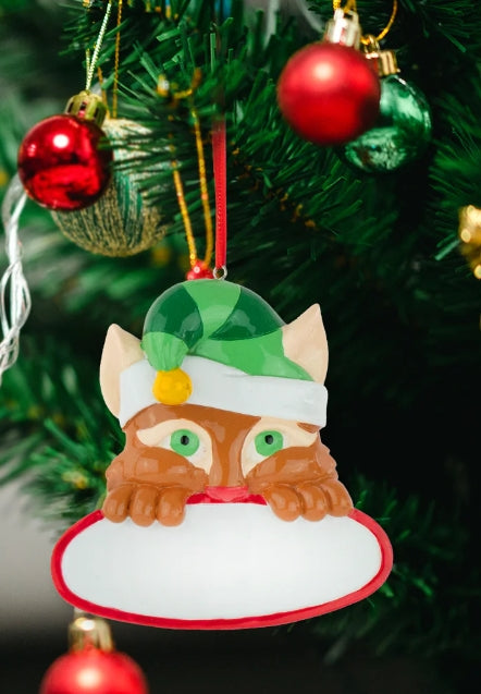 Elfidea Pendentif sapin de Noël en résine chat elfe 9,5xh19,5 cm