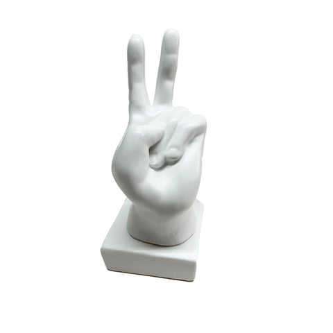 AMAGE Statua mano “Vittoria" bianco in porcellana di capodimonte opaco 9x9 cm