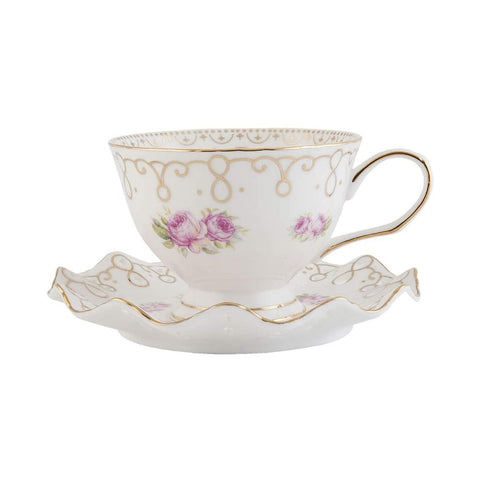 CLAYRE E EEF Set 2 tea cups with perforated porcelain saucer 0,2L 13x10x7 cm