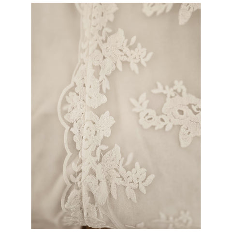 CHARMANT Plaid en coton et dentelle florale fabriqué en Italie "LUIS XVI" 174x144 cm