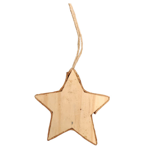 AMSEL Star Christmas decoration in wood to hang Ø9 cm
