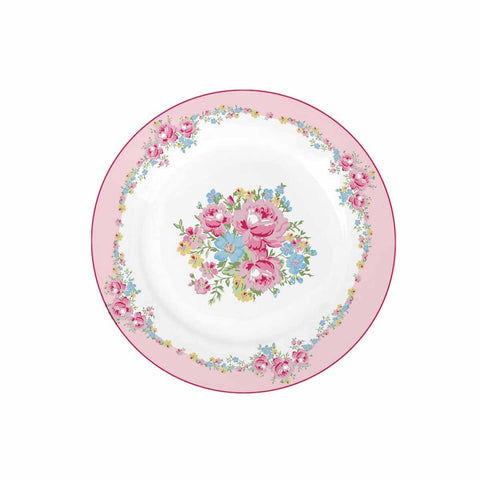 ISABELLE ROSE Petite assiette à dessert MARIE porcelaine rose Ø19 cm IRPOR091