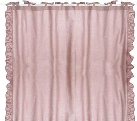 BLANC MARICLO' Lot de 2 panneaux de rideaux rose poudré avec galettes 150x300 cm A1767799RP