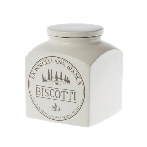 LA PORCELLANA BIANCA Biscuit jar in porcelain H18 cm P01263500B