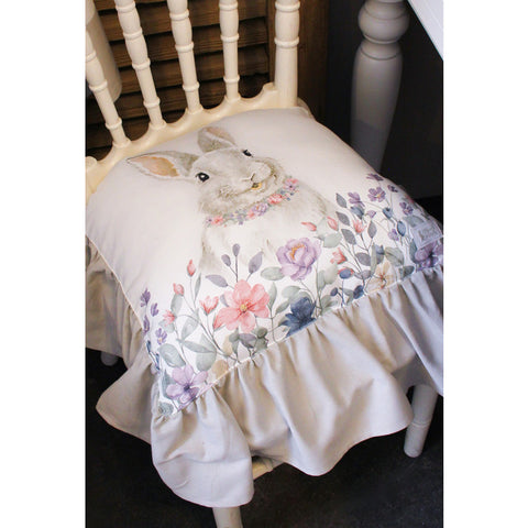 Nuvole di Stoffa Set of 2 Shabby "Bunny" cotton chair cushions 40x40+15 cm