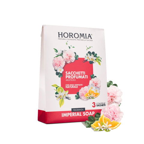 HOROMIA Set of 3 multipurpose IMPERIAL SOAP scented sachets with natural rice