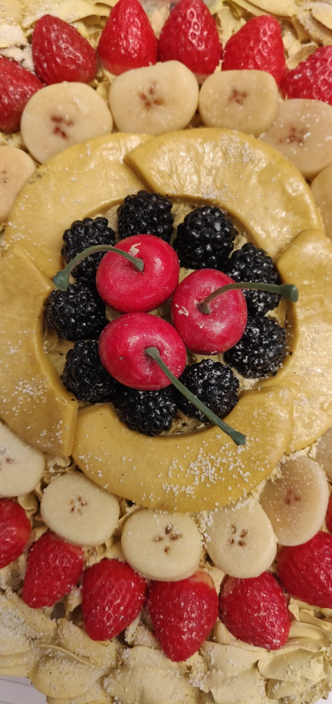 I DOLCI DI NAMI Artificial tart with fruit and yellow cream Ø25xh5 cm
