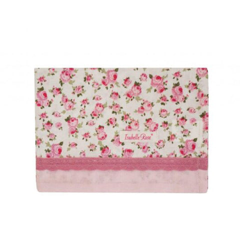ISABELLE ROSE Torchon TINY coton petites fleurs roses 50×70 cm