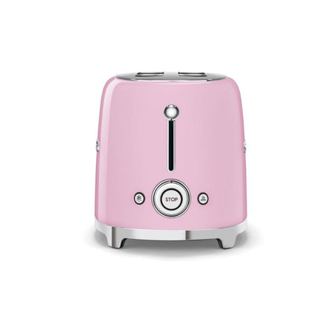 SMEG Pastel Pink Stainless Steel 2-Slice Toaster 950W TSF01PKEU