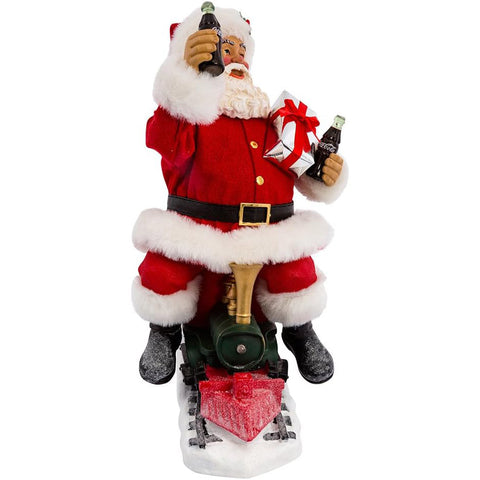 Kurt S. Adler Figurine Père Noël sur train Coca Cola avec lumières LED