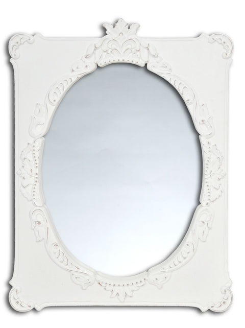 BLANC MARICLO' Specchio con cornice in legno bianco 58x3x78 cm A28454