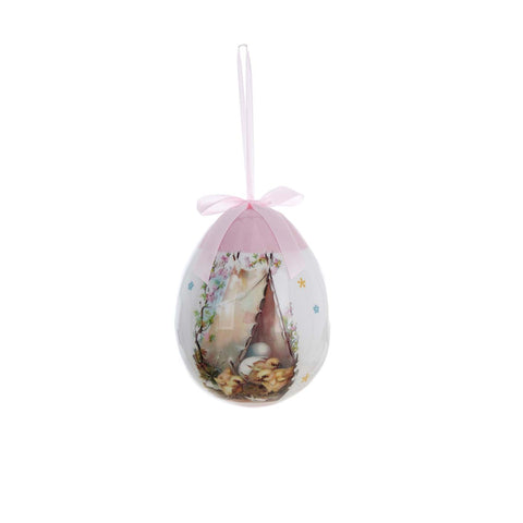 BLANC MARICLO' Decorazione uova albero Pasqua fiori pulcini rosa 8,5x8,5x12,5 cm