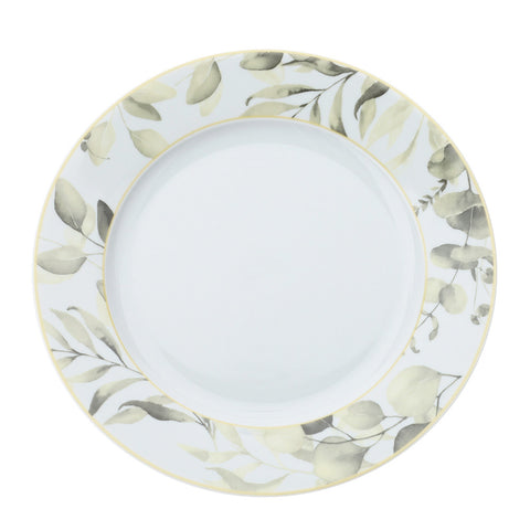 HERVIT Set de deux assiettes plates blanc/jaune fleuri en porcelaine Botanic Ø27cm