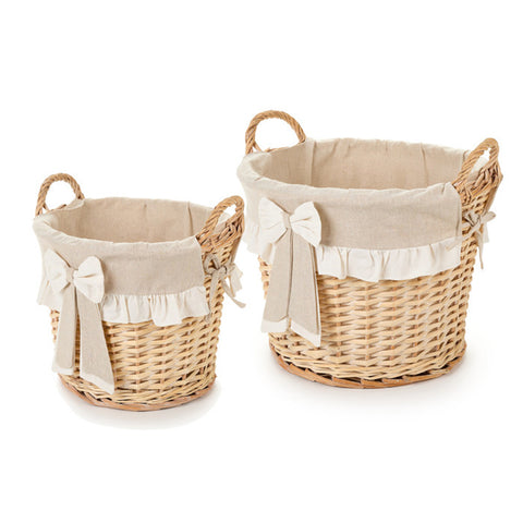 Nuvole di Stoffa Wicker basket with Shabby Chic handles 2 variants (1pc)