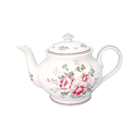 GREENGATE Porcelain teapot ELOUISE WHITE flowers 23x15.5x15cm STWTEPRELO0102