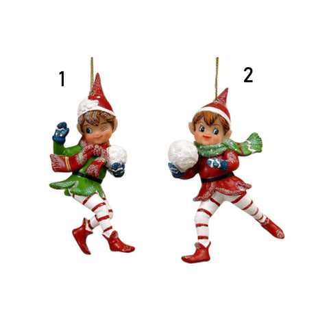 VETUR Christmas decorations elves in polyresin 13 cm for Christmas tree 2 variants