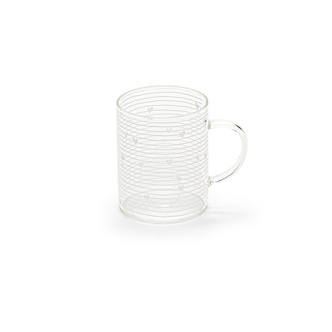 NUVOLE DI STOFFA Set 2 tazze bicchieri con manico vetro borosilicato 400 ml 8x10