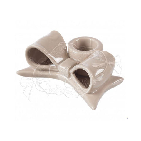 COCCOLE DI CASA Ceramic bow candlestick candle holder 2 variants 9x6,5x3,5 cm