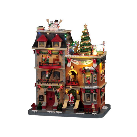 LEMAX Illuminated Building "Santa'S Rooftop Bash" Build your own Christmas village
