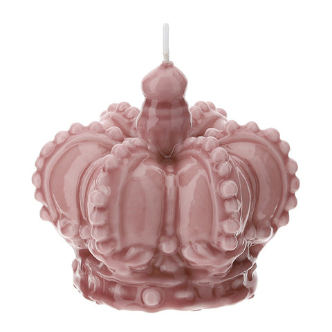 HERVIT Crown candle small decorative candle pink lacquered Ø9x8 cm