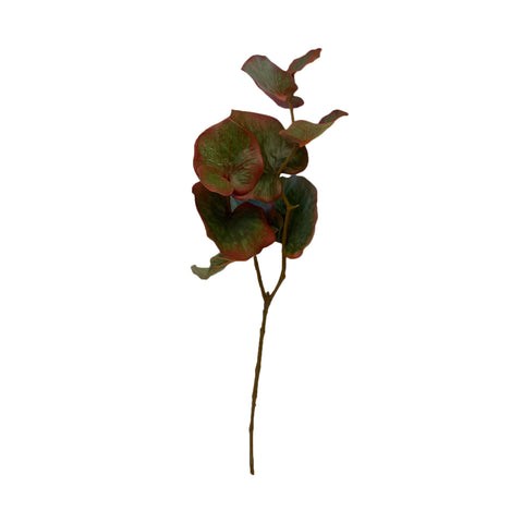 EDG Enzo De Gasperi Artificial begonia leaf branch with 10 green and red leaves H80 cm