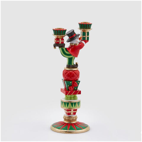 EDG Christmas Candle Holder Snowman with two flames H41 cm