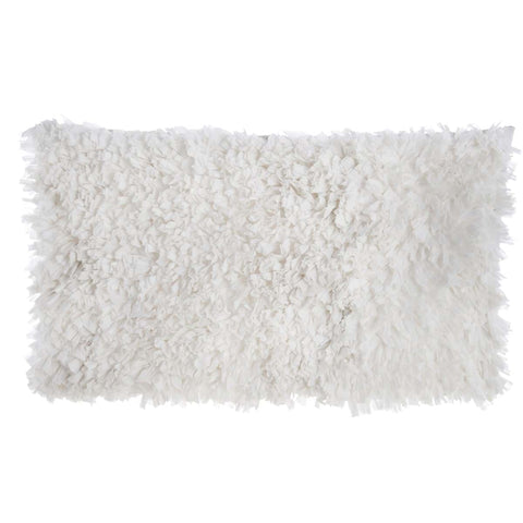 BLANC MARICLO' Rectangular bathroom rug with white cotton rouches 50x80 cm