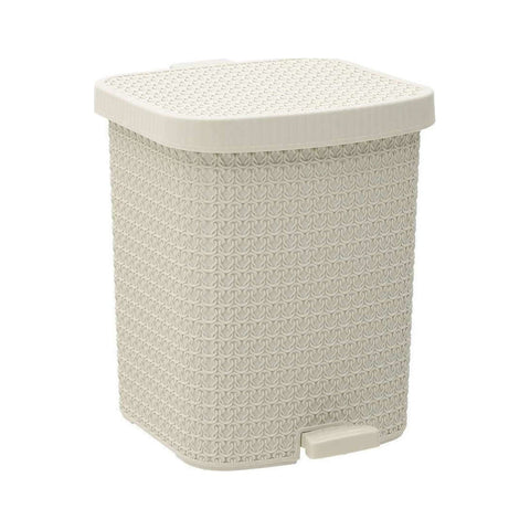 INART Rectangular waste bin with pedal 12lt beige 26x27x33 cm