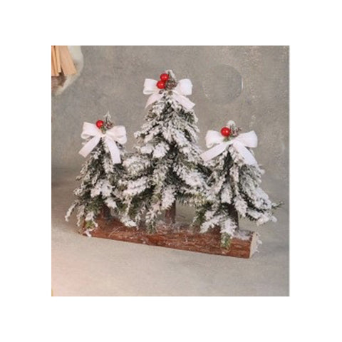 Lena flowers Trio of trees with bow Made in Italy L24.5xH25 cm