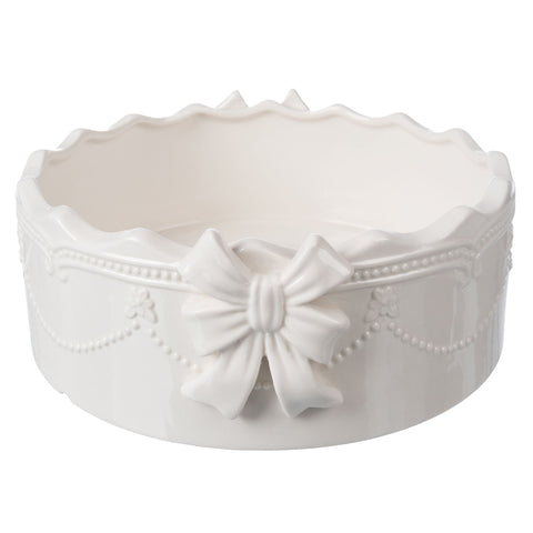 COCCOLE DI CASA Porte-assiette BOW porcelaine blanche d24 x h8,5 cm JM10242