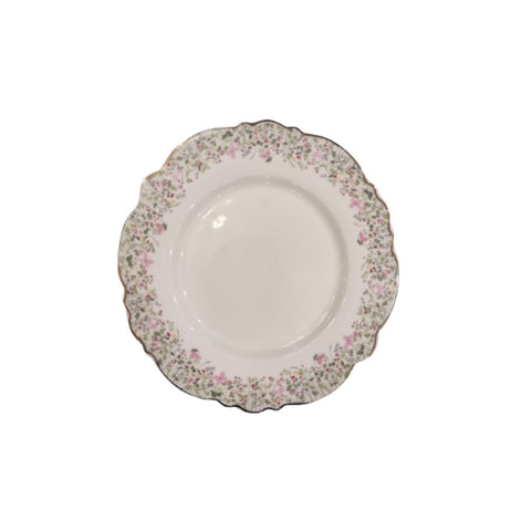 MAGNUS REGALO Porcelain dessert plate ROSALIE white and pink flowers Ø20x2 cm