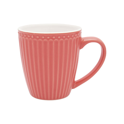 GREENGATE Mug breakfast cup with handle ALICE coral porcelain H9,5 cm 400 ml